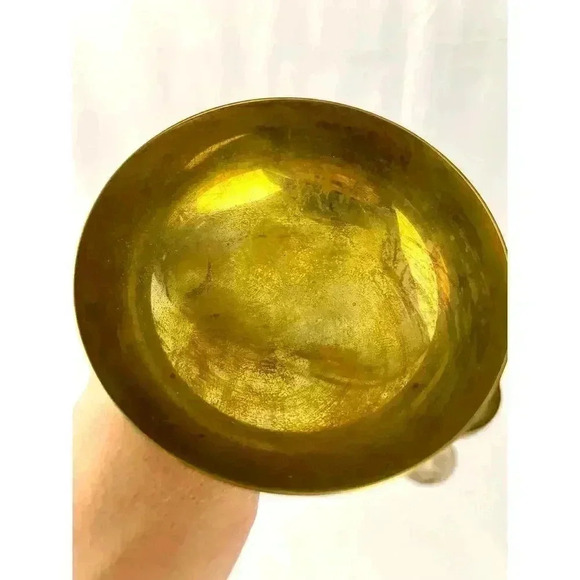 VTG Pair Leonard Silver Toned Brass Tarnished Goblets Chalice - Picture 6 of 15